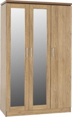 Preview of the first image of Charles 3 door all hanging wardrobe in oak.