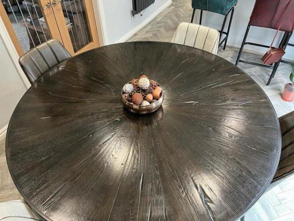 Image 3 of Dark wood dining table with 4 chairs