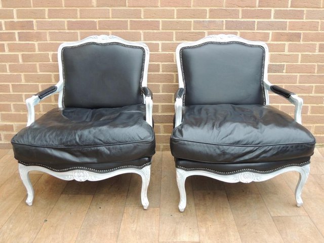 Preview of the first image of Pair of Luxury French Louis Armchairs (UK Delivery).