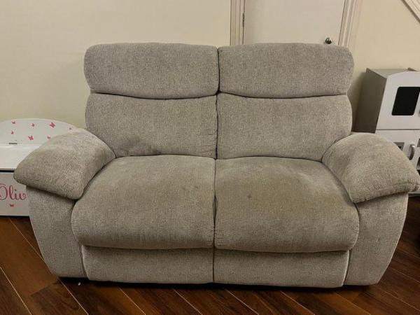 Image 1 of Two seater sofas. X2 sofas. Grey