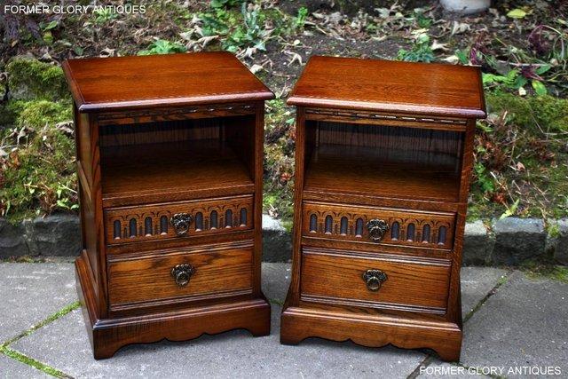 Image 49 of A PAIR OF OLD CHARM LIGHT OAK BEDSIDE CABINETS LAMP TABLES