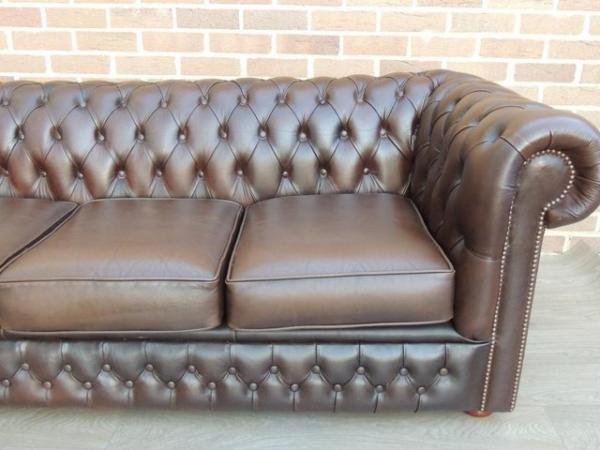 Image 4 of Chesterfield 3 seater Antique Brown Sofa (UK Delivery)