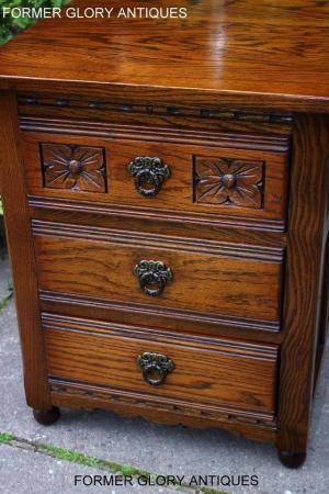 Image 13 of OLD CHARM LIGHT OAK BEDSIDE LAMP TABLES CHESTS OF DRAWERS