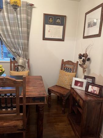 Image 2 of Hardwood table and matching 6 chairs