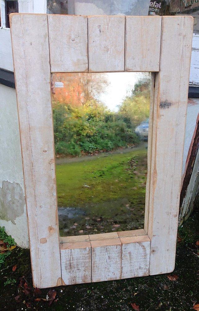 Preview of the first image of Rustic Wooden Mirror - Freestanding.