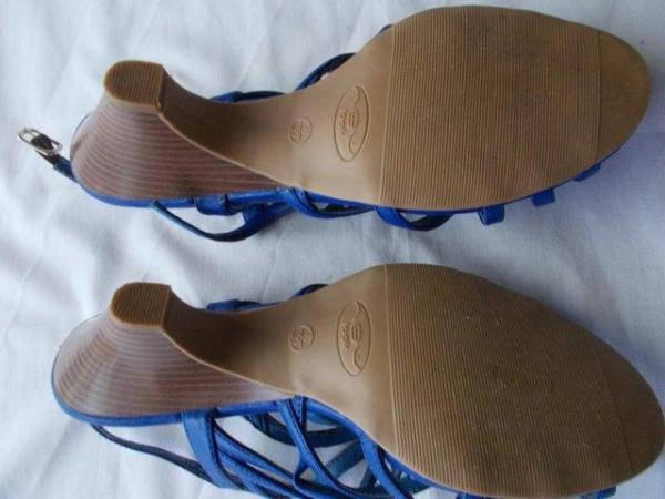 Image 2 of Blue, strappy sandals from New Look