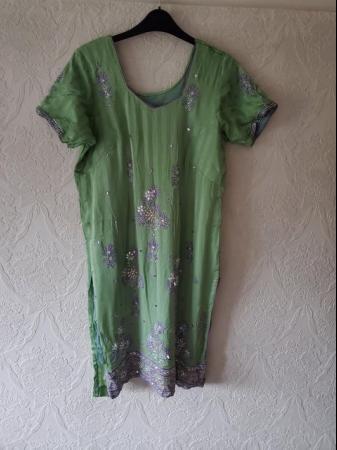 Image 3 of Purple and Green salwar kameez with Dupatta for sale