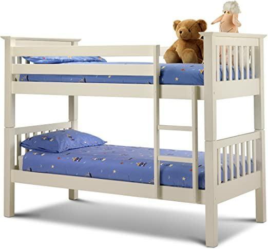 Preview of the first image of Julian Bowen white bunk beds WITH 2 pocket sprung mattresses.