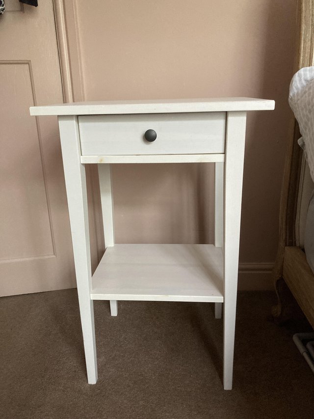 Preview of the first image of Ikea bedside table with drawer.