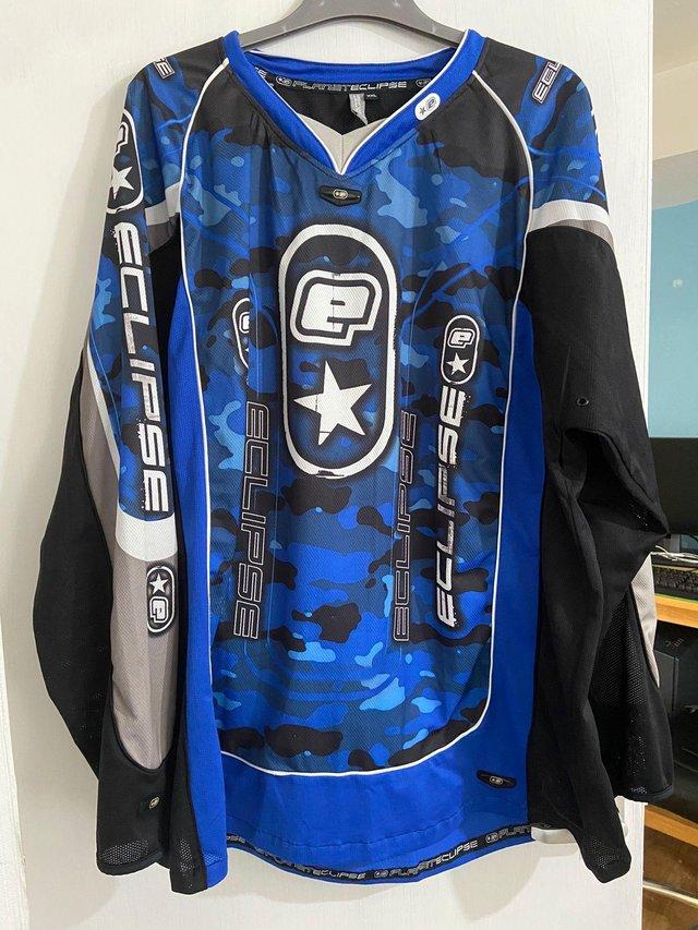 Preview of the first image of Planet Eclipse Blue Black Team Jersey XXL.
