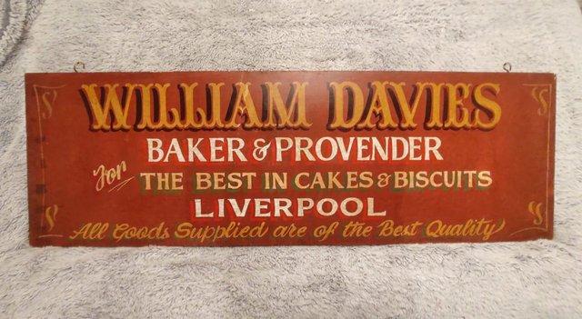 Preview of the first image of William Davies, Baker & Provender Advertising Sign.