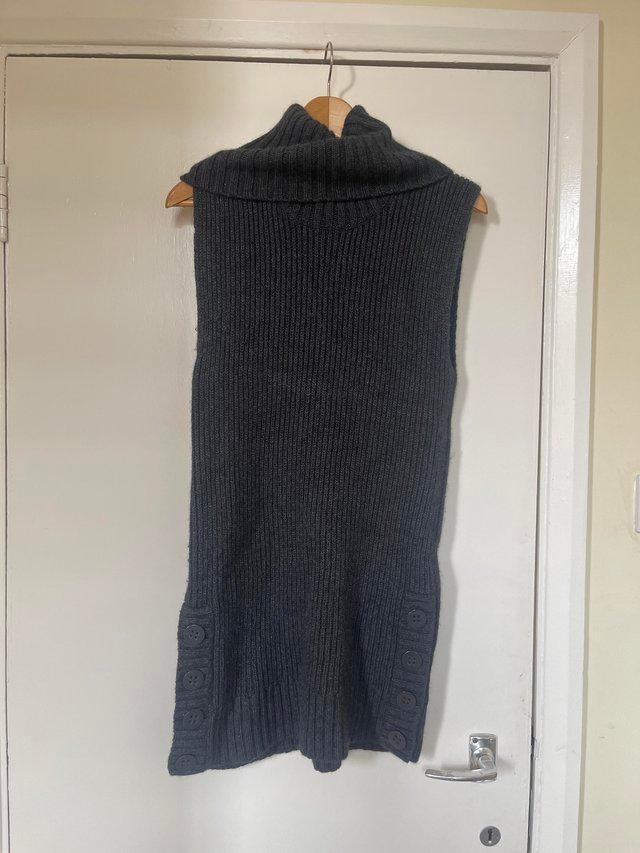 Preview of the first image of Hardly worn 50% wool sleeveless tunic by Kew 159.