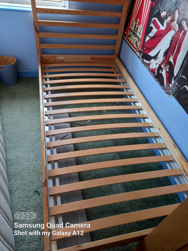 Preview of the first image of Ikea single bed frame & mattress.