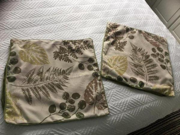 Image 6 of leaf / fern print cushions. ( pair)