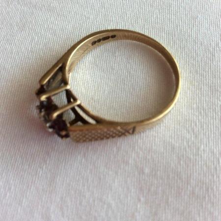 Image 2 of Vintage garnet and diamond gold cluster ring