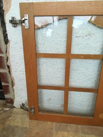 Image 2 of GLAZED OAK COLOUR CABINET DOOR