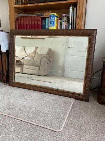 Image 3 of Antique Solid Oak Framed Mirror