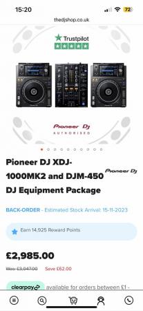 Image 2 of 2 x XDJ 1000MK2 turntables and 1 x DJM-450 Mixer