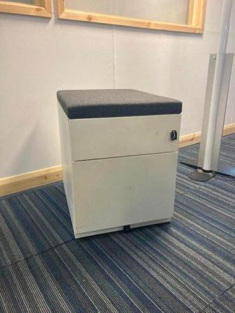 Image 3 of Office contrast white/grey 2 drawer pedestals