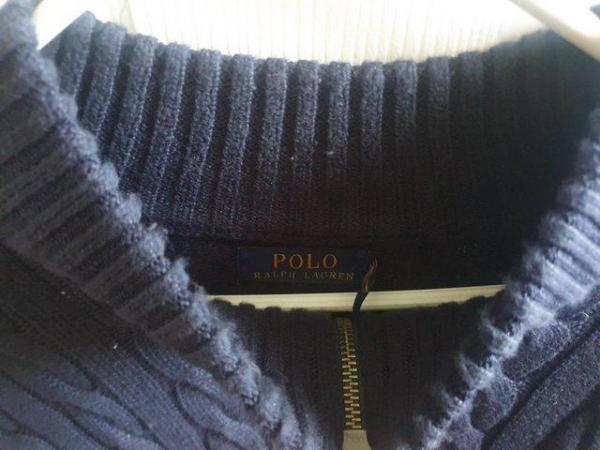 Image 1 of Ralph Lauren Polo Mens Navy Cable Knit Long Sleeve Jumper, S