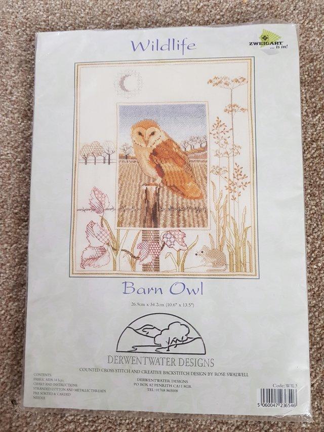 Preview of the first image of Barn Owl Cross Stitch Set.
