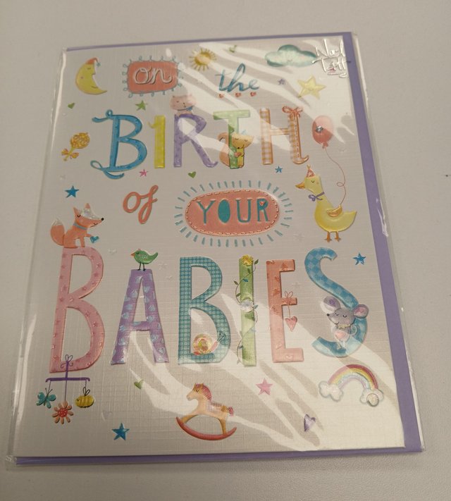 Preview of the first image of On the birth of your babies card.