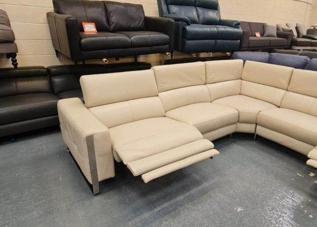Image 8 of New Torres cream leather electric recliner corner sofa