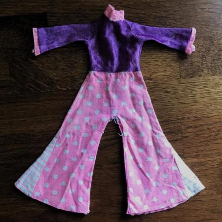 Image 1 of 1974 Sindy doll jumpsuit 'Fun Flares' part outfit S605. TLC