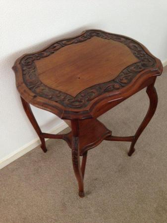 Image 3 of Two Tier Occasional Carved Table.