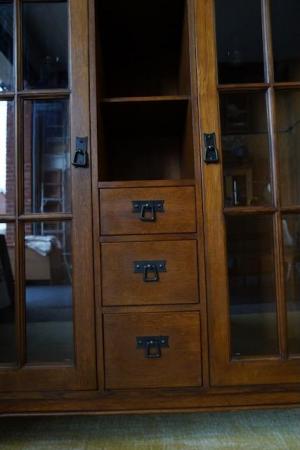 Image 14 of Old Charm Style Solid Oak Dresser Very Heavy Display Cabinet