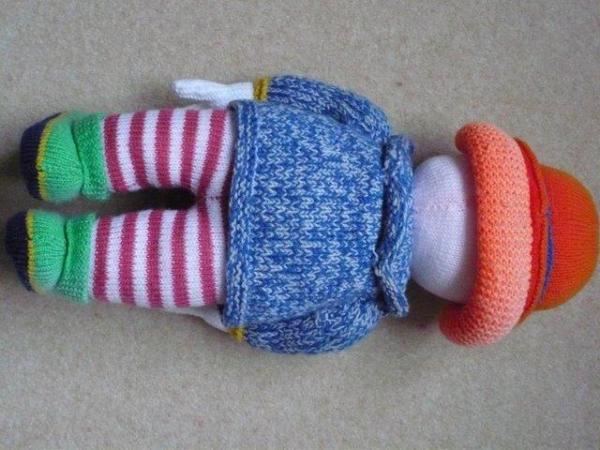 Image 2 of Soft toy - knitted clown, excellent condition