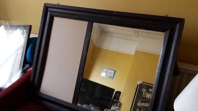 Image 3 of Antique, Original Split Frame Mirror/Picture Frame