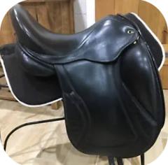 Preview of the first image of 17” Black Chunky Monkey Dressage Saddle.