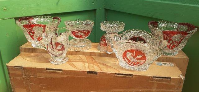 Preview of the first image of 6pieces Hofbauer red bird hand carvedpieces(german).