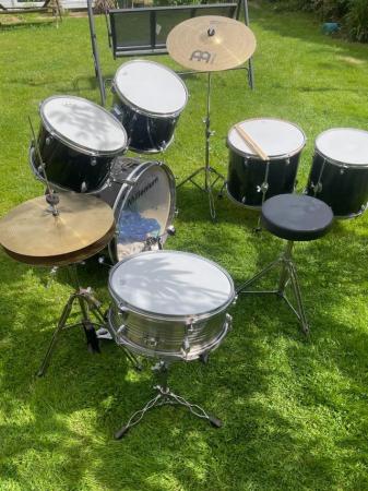 Image 1 of Full drum set with full set of new skins.