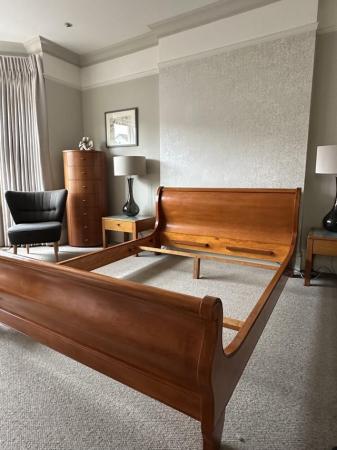 Image 3 of And So To Bed KING SIZE Cherrywood Sleigh Bed & Slatted Base