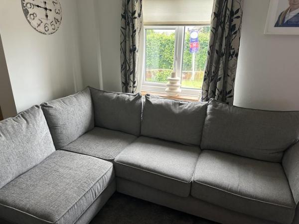 Image 1 of 5 seater sofa with two large foot rests and double chair