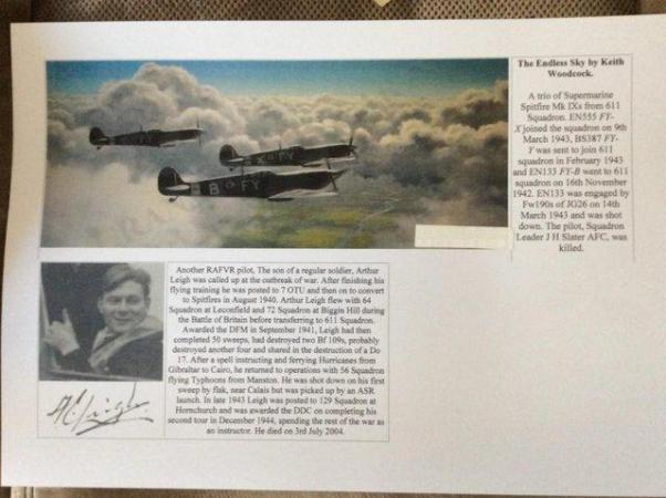 Image 2 of The Endless Sky by Keith Woodcock. Trio of Supermarine Spit