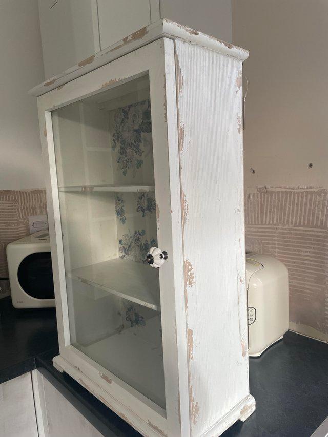 Preview of the first image of Vintage Chippy paint display Cabinet.