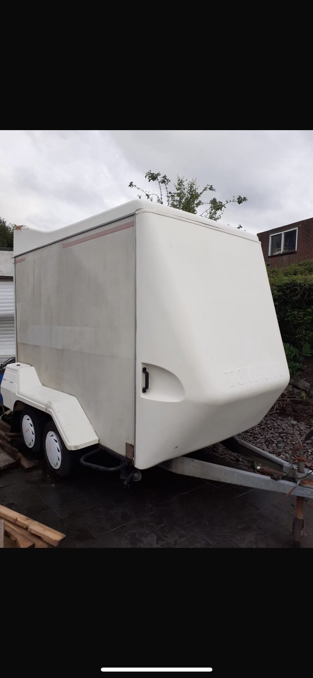 Preview of the first image of Fibreglass trailer with roller shutter door.