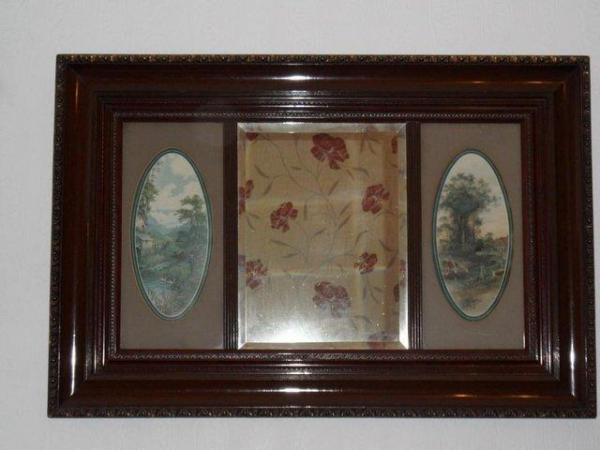 Image 1 of Mirror Vintage dark wood frame with pictures