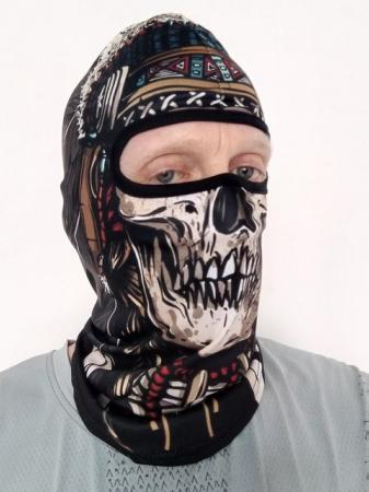 Image 2 of Skeleton indian face mask with FREE baseball cap.