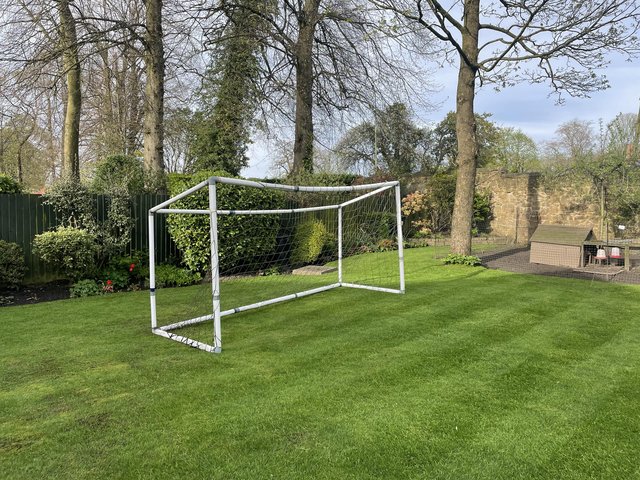 Preview of the first image of Football Goalposts Garden PVC 12 x 6ft with net.