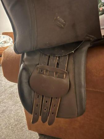 Image 1 of 14-14.5” Havana English leather pony saddle