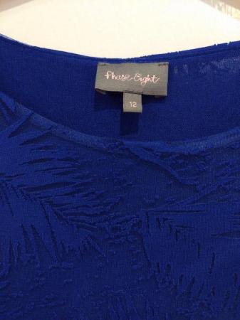 Image 3 of Phase Eight Blue Double Layered Top Size 12