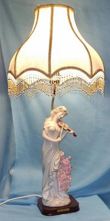 Image 1 of Elegant Collection Figural Porcelain Lamp With Beaded Shade
