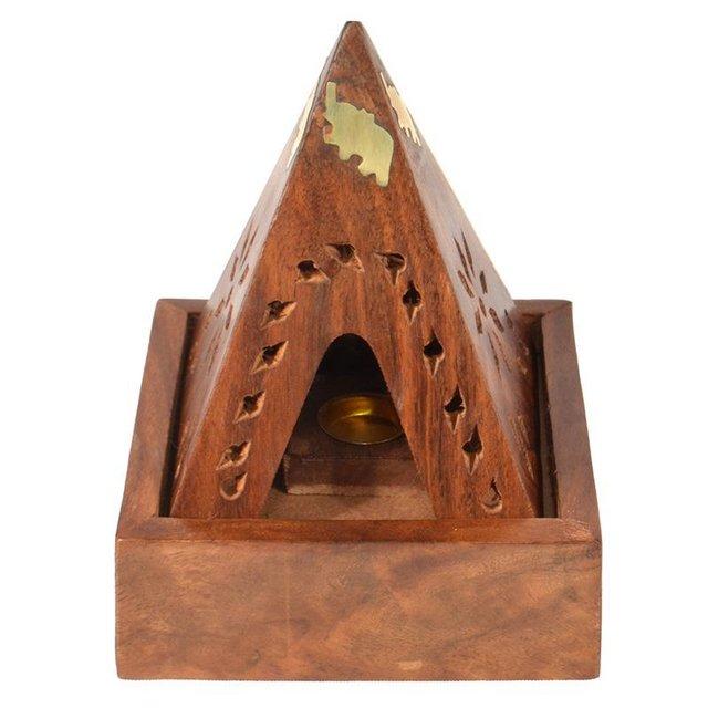 Preview of the first image of Sheesham Wood Pyramid Incense Co Free  postage.