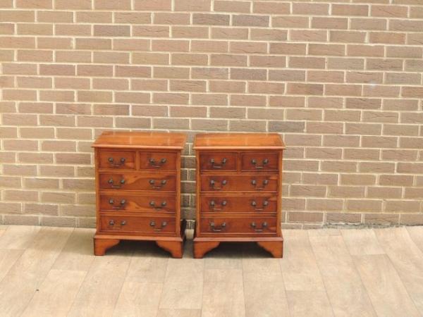 Image 3 of Pair of Burr Bedside Tables (UK Delivery)