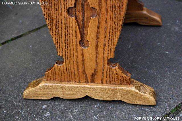 Image 28 of AN OLD CHARM VINTAGE OAK MAGAZINE RACK COFFEE LAMP TABLE