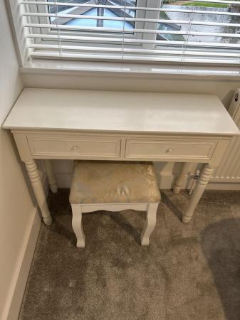 Image 1 of Vanity Table with material covered padded stool